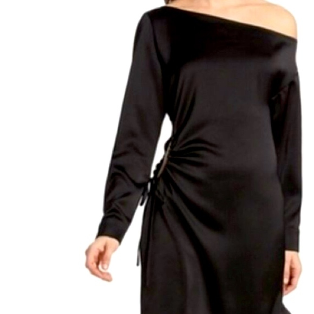 WAYF Black One Shoulder Small Side Cut Out Short Dress - like new